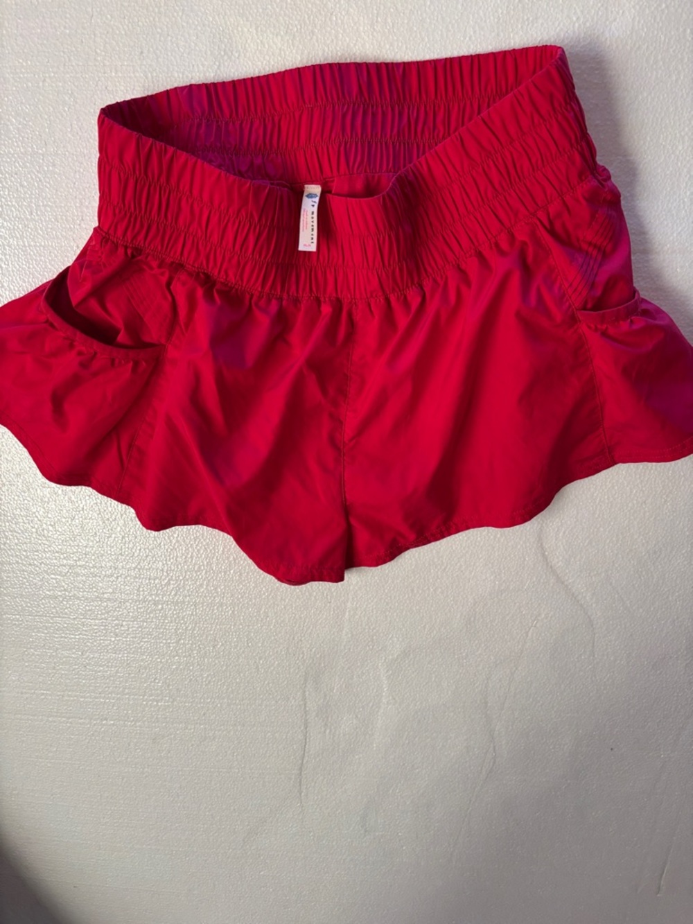 Free People  Bright Red Women's Athletic Skort with Wide Elastic Waistband